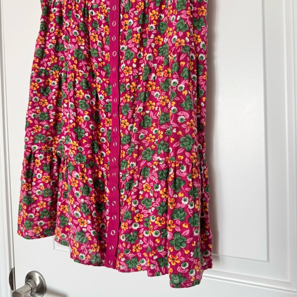 Betsy Johnson Pink Ditsy Floral Print Mini Dress with Puff Sleeves, Size Medium - Picture 10 of 16